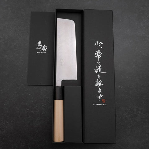 Nakiri Blue Super Damas Manche en Buffle et Magnolia 165mm-[Musashi]-[Couteaux de cuisine japonais]