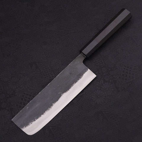 Nakiri Blue Super Kurouchi Manche en Buffle et Ébène 165mm-[Musashi]-[Couteaux de cuisine japonais]