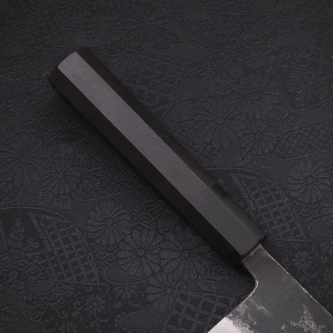 Nakiri Blue Super Kurouchi Manche en Buffle et Ébène 165mm-[Musashi]-[Couteaux de cuisine japonais]