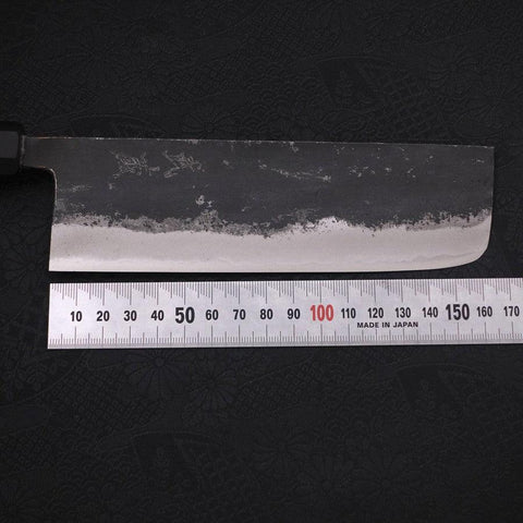 Nakiri Blue Super Kurouchi Manche en Buffle et Ébène 165mm-[Musashi]-[Couteaux de cuisine japonais]
