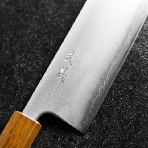 Nakiri Blue Super Poli Manche Yaki Urushi 165mm-[Musashi]-[Couteaux de cuisine japonais]