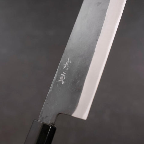 Nakiri Blue steel #1 Revêtement Inox Kurouchi Manche en Buffle et Magnolia 165mm-[Musashi]-[Couteaux de cuisine japonais]