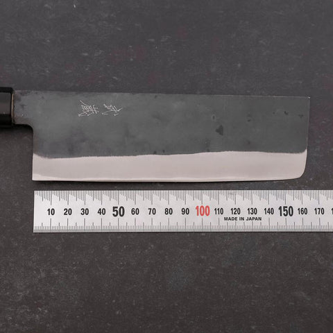 Nakiri Blue steel #1 Revêtement Inox Kurouchi Manche en Buffle et Magnolia 165mm-[Musashi]-[Couteaux de cuisine japonais]