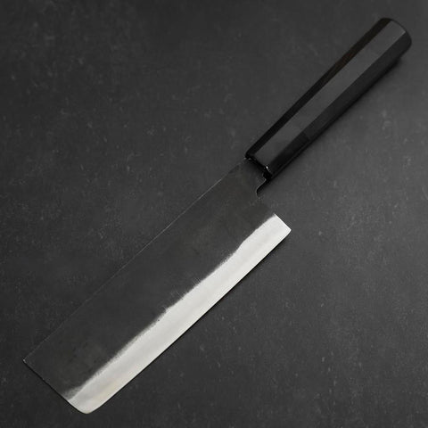 Nakiri Blue steel #2 Kurouchi Chokin Auspicious Cloud-Sun Manche en Buffle et Ébène 165mm-[Musashi]-[Couteaux de cuisine japonais]
