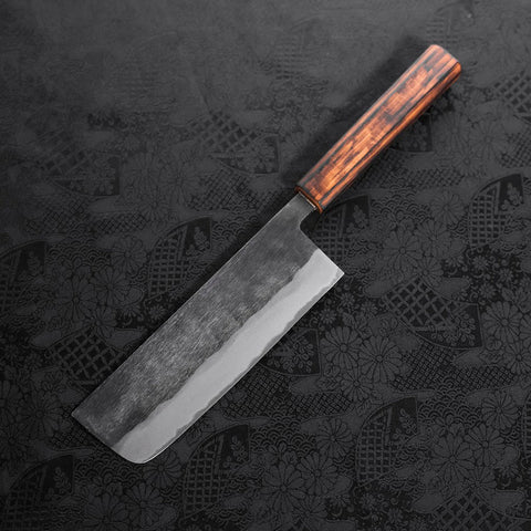 Nakiri Blue Steel #2 Kurouchi Manche Sumi Urushi 165mm-[Musashi]-[Couteaux de cuisine japonais]