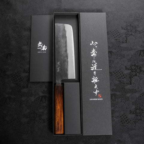 Nakiri Blue Steel #2 Kurouchi Manche Sumi Urushi 165mm-[Musashi]-[Couteaux de cuisine japonais]