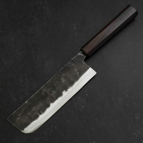 Nakiri Blue steel #2 Kurouchi Manche en Ébène 165mm-[Musashi]-[Couteaux de cuisine japonais]