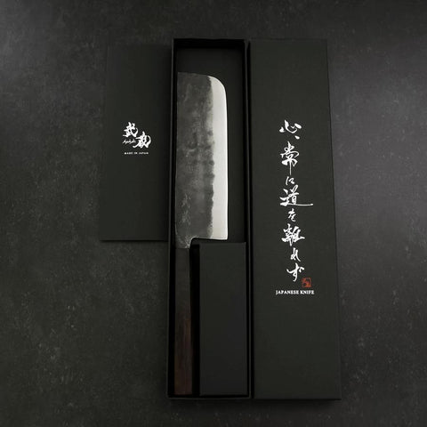 Nakiri Blue steel #2 Kurouchi Manche en Ébène 165mm-[Musashi]-[Couteaux de cuisine japonais]
