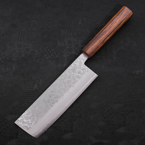 Nakiri Chromax Mirror Tsuchime Sumi Urushi Handle 165mm-[Musashi]-[Couteaux de cuisine japonais]