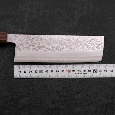 Nakiri Chromax Mirror Tsuchime Sumi Urushi Handle 165mm-[Musashi]-[Couteaux de cuisine japonais]