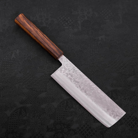 Nakiri Chromax Mirror Tsuchime Sumi Urushi Handle 165mm-[Musashi]-[Couteaux de cuisine japonais]