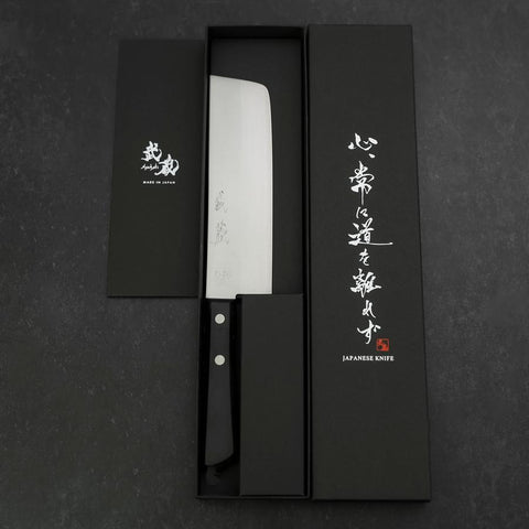 Nakiri Chromax Poli Manche Occidental Noir 165mm-[Musashi]-[Couteaux de cuisine japonais]