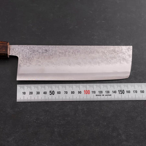 Nakiri Chromax Tsuchime Manche Sumi Urushi 165mm-[Musashi]-[Couteaux de cuisine japonais]