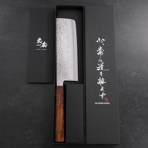 Nakiri Chromax Tsuchime Manche Sumi Urushi 165mm-[Musashi]-[Couteaux de cuisine japonais]