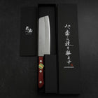 Nakiri Revêtement Inox Blue Super Poli Manche Occidental Rouge et Noir 160mm-[Musashi]-[Couteaux de cuisine japonais]
