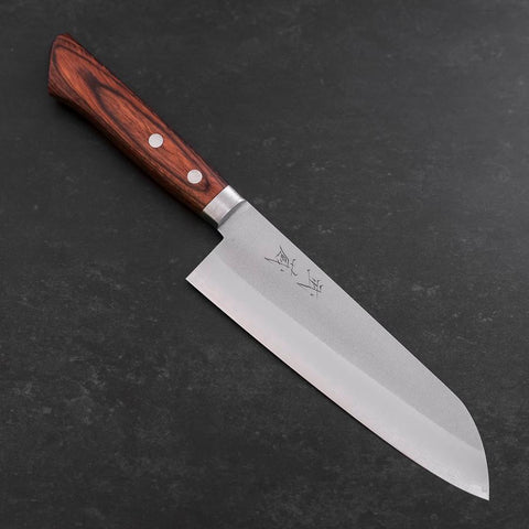 Nakiri Revêtement Inox Blue Super Suname Manche en Noyer 165mm-[Musashi]-[Couteaux de cuisine japonais]