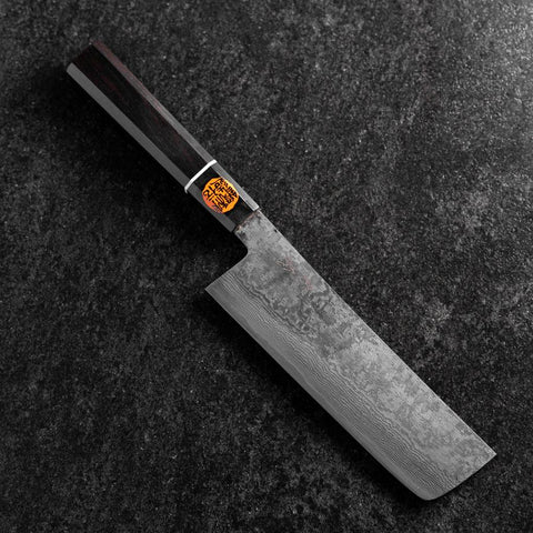Nakiri SG-2 Damas Noir Manche en Buffle et Ébène 165mm avec Boîte en Bois-[Musashi]-[Couteaux de cuisine japonais]