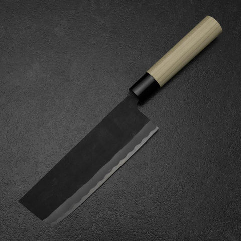Nakiri SK Steel Kurouchi Kurigata Manche en Magnolia 170mm-[Musashi]-[Couteaux de cuisine japonais]
