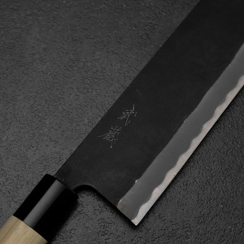 Nakiri SK Steel Kurouchi Kurigata Manche en Magnolia 170mm-[Musashi]-[Couteaux de cuisine japonais]