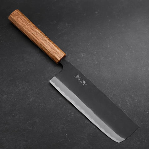 Nakiri SK Steel Kurouchi Manche en Chêne 170mm-[Musashi]-[Couteaux de cuisine japonais]