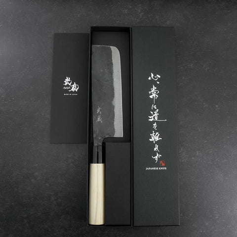 Nakiri SK Steel Kurouchi Manche en Magnolia 170mm-[Musashi]-[Couteaux de cuisine japonais]