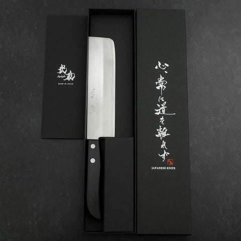Nakiri SKD12 Polished Western Black Handle 165mm (6.5”)-[Musashi]-[Couteaux de cuisine japonais]