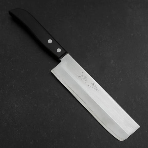 Nakiri SKD12 Polished Western Black Handle 165mm (6.5”)-[Musashi]-[Couteaux de cuisine japonais]