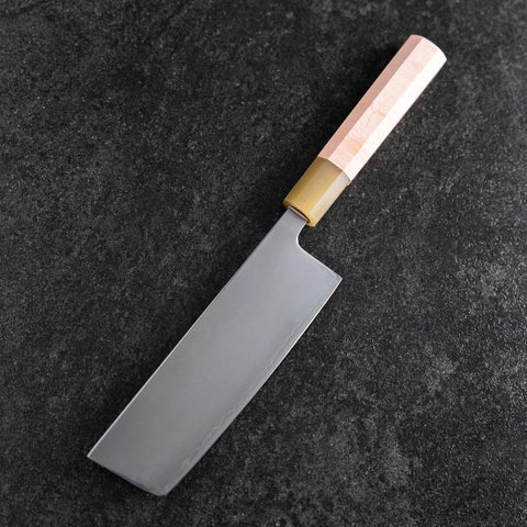 Nakiri SLD Miroir Manche en Buffle et Érable Rose Clair 170mm-[Musashi]-[Couteaux de cuisine japonais]
