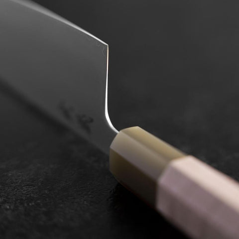 Nakiri SLD Miroir Manche en Buffle et Érable Rose Clair 170mm-[Musashi]-[Couteaux de cuisine japonais]