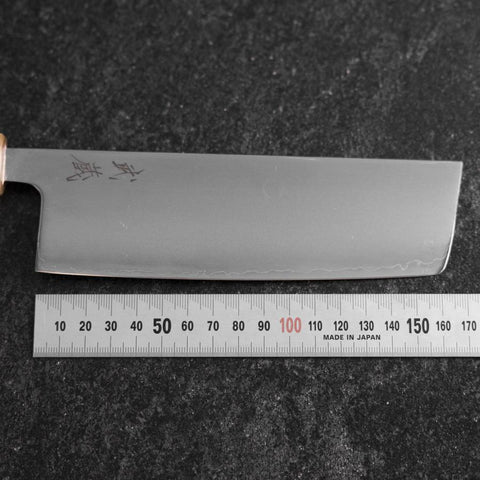 Nakiri SLD Miroir Manche en Buffle et Érable Rose Clair 170mm-[Musashi]-[Couteaux de cuisine japonais]