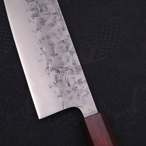 Nakiri SLD Nashiji Washi Manche Urushi Pourpre 165mm-[Musashi]-[Couteaux de cuisine japonais]