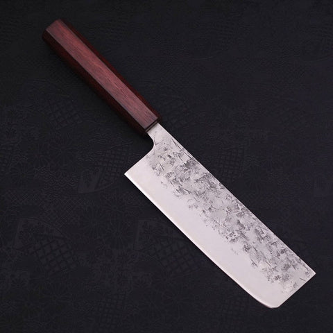 Nakiri SLD Nashiji Washi Manche Urushi Pourpre 165mm-[Musashi]-[Couteaux de cuisine japonais]