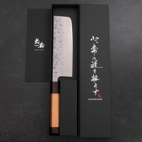 Nakiri SLD Nashiji Washi Manche en Bois de Rose et Cerisier 165mm-[Musashi]-[Couteaux de cuisine japonais]