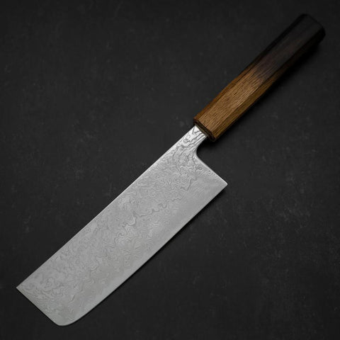 Nakiri SLD Nickel en Vagues Damas Manche Yaki Urushi 165mm-[Musashi]-[Couteaux de cuisine japonais]