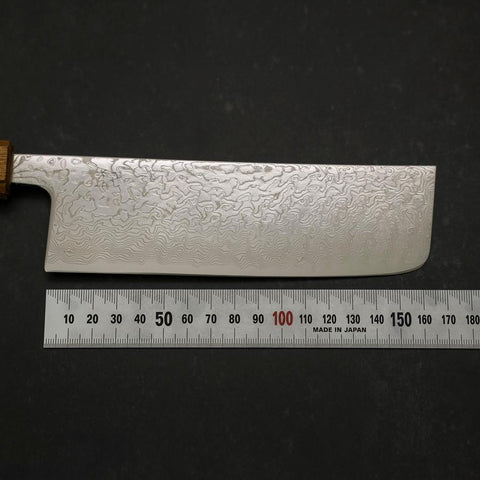 Nakiri SLD Nickel en Vagues Damas Manche Yaki Urushi 165mm-[Musashi]-[Couteaux de cuisine japonais]