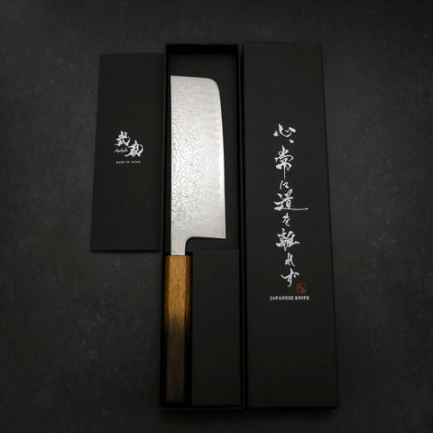 Nakiri SLD Nickel en Vagues Damas Manche Yaki Urushi 165mm-[Musashi]-[Couteaux de cuisine japonais]
