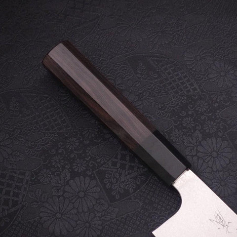 Nakiri Silver Steel #3 Damas Manche en Buffle et Ébène 165mm-[Musashi]-[Couteaux de cuisine japonais]