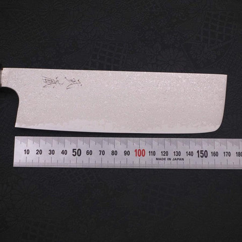 Nakiri Silver Steel #3 Damas Manche en Buffle et Ébène 165mm-[Musashi]-[Couteaux de cuisine japonais]