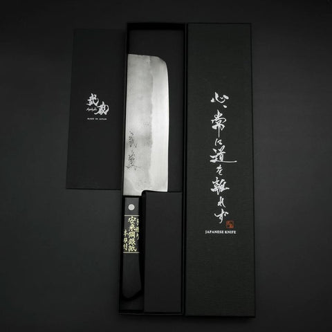 Nakiri Silver Steel #3 Nashiji Manche Occidental Noir 170mm-[Musashi]-[Couteaux de cuisine japonais]
