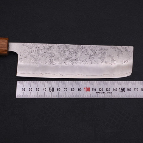 Nakiri Silver Steel #3 Nashiji Manche Yaki Urushi 165mm-[Musashi]-[Couteaux de cuisine japonais]