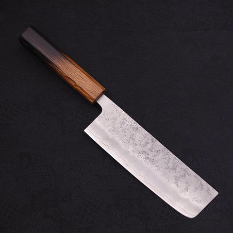 Nakiri Silver Steel #3 Nashiji Manche Yaki Urushi 165mm-[Musashi]-[Couteaux de cuisine japonais]