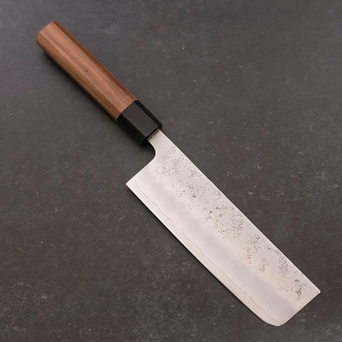 Nakiri Silver Steel #3 Nashiji Manche en Noyer 165mm-[Musashi]-[Couteaux de cuisine japonais]