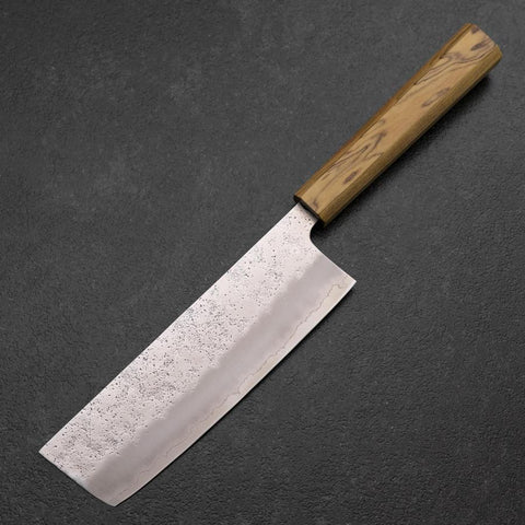 Nakiri Silver Steel #3 Nashiji Manche en Olivier 165mm-[Musashi]-[Couteaux de cuisine japonais]