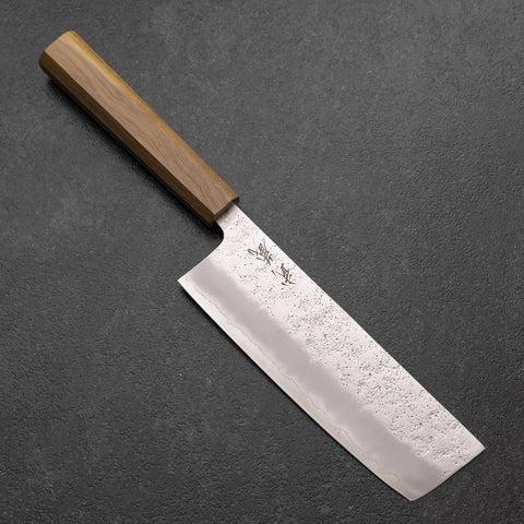 Nakiri Silver Steel #3 Nashiji Manche en Olivier 165mm-[Musashi]-[Couteaux de cuisine japonais]