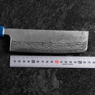 Nakiri Silver Steel #3 Nashiji Miroir Damas Manche Urushi Bleu 65mm-[Musashi]-[Couteaux de cuisine japonais]