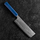 Nakiri Silver Steel #3 Nashiji Miroir Damas Manche Urushi Bleu 65mm-[Musashi]-[Couteaux de cuisine japonais]