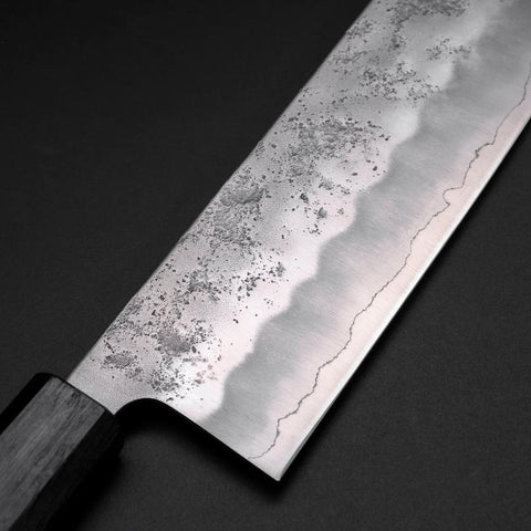 Nakiri Silver Steel #3 Nashiji Washi Manche Urushi Bleu 165mm-[Musashi]-[Couteaux de cuisine japonais]