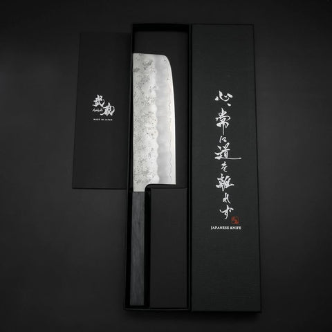 Nakiri Silver Steel #3 Nashiji Washi Manche Urushi Bleu 165mm-[Musashi]-[Couteaux de cuisine japonais]