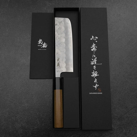Nakiri Silver Steel #3 Nashiji Washi Manche en Buffle et Bubinga 165mm-[Musashi]-[Couteaux de cuisine japonais]