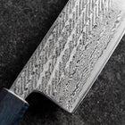 Nakiri Silver Steel #3 Nawame Damas Manche Urushi Bleu Sombre 165mm-[Musashi]-[Couteaux de cuisine japonais]
